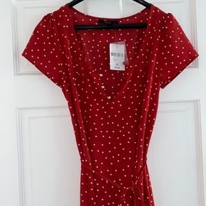Cute Red Polka Dot Flowy Dress